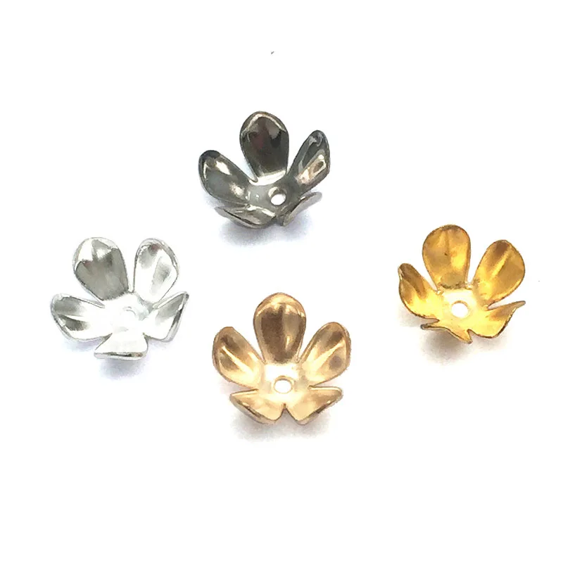 50 Teile/los 8mm Legierung Blume Blütenblatt Perle Kappen Ende Perlen Spacer Für Schmuck Machen HK192
