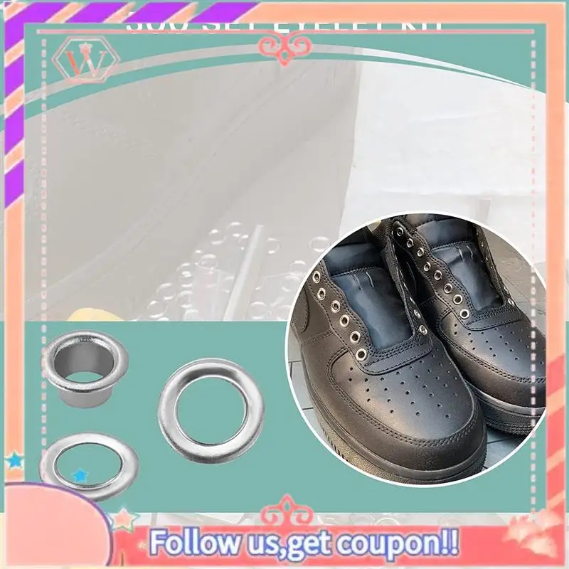 Upgraded Grommet Tool Kit Grommet & Washer Kit 500Pcs, 2 Grommets Kit, Suitable For Leather Bags Banner