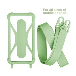 Adjustable Silicone Sports Phone Lanyard Necklace Strap for 4inch - 7inch (Green 1)