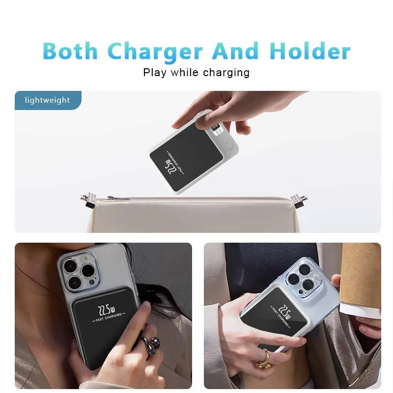 100000mAh Magnetic Powerbank Magnetic Power Bank Wireless Fast Charger For IPhone Backup Battery For Magsafe_voghion.com