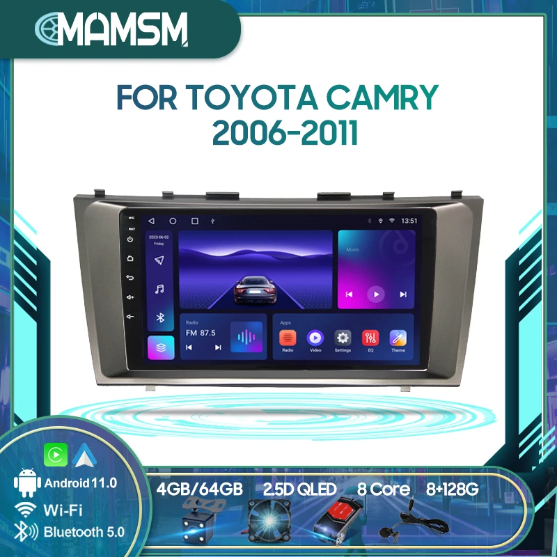 

MAMSM Wireless CarPlay Android Auto Radio For Toyota Camry 2006-2011 4G Car Multimedia Player 4G Navigation GPS No 2din 2 din