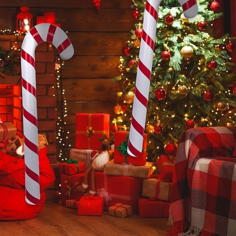 120/90CM Inflatable Christmas Candy Canes Inflatable Candy Sticks for Xmas Indoor Outdoor Decoration New Year Party Supplie christmas decorations