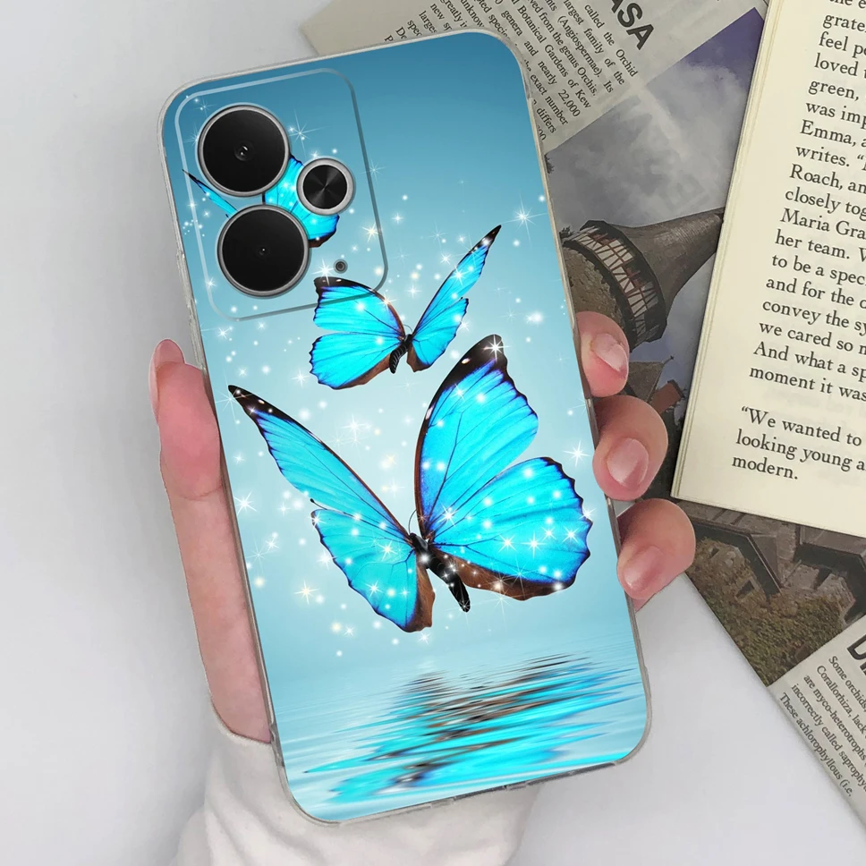 Chic Transparent TPU Silicone Phone Case with Lovely Design Patterns