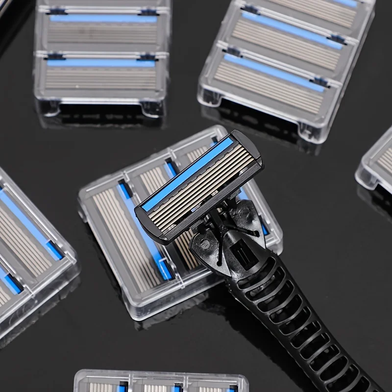 6-layer razor blade, men's stainless steel blade, classic water washed razor, sharp blade for clean shaving 3