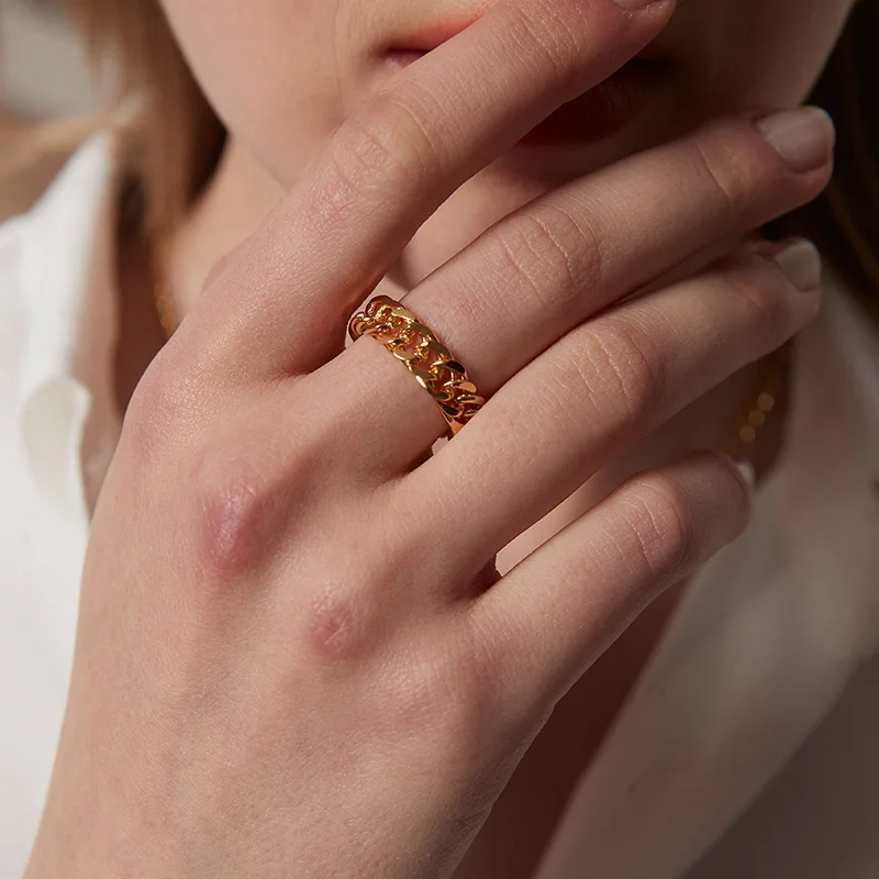6mm Thick Chunky Chain Ring Cuban Curb 