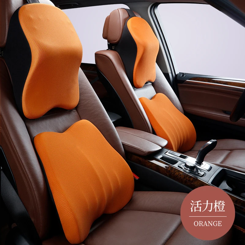 

Car Seat Big Headrest Waist Support Neck Pillow Car Travel Pillow Soft Seat Backrest Lumbar Support Car Interior Accessories