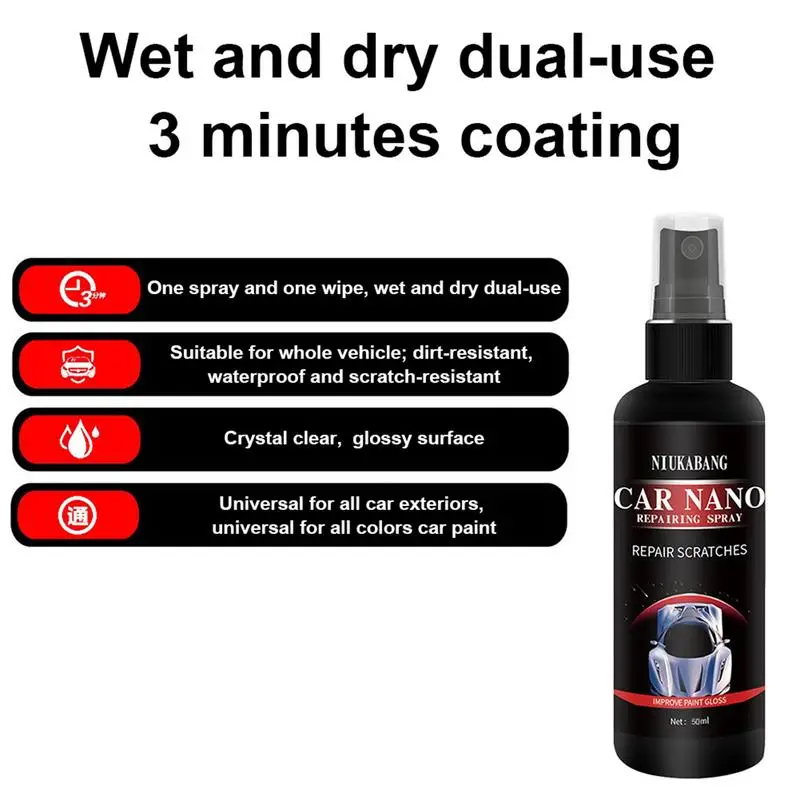 Car Scratch Repair Nano Spray Car Nano Coating Polish and Paint Restorer Auto Scratch Removal Tool for Easily Repair Tools