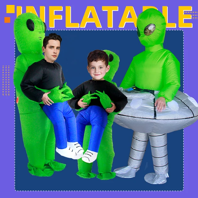 Disfraz Inflable Alien Traje Adulto Cargando Humano Ovni