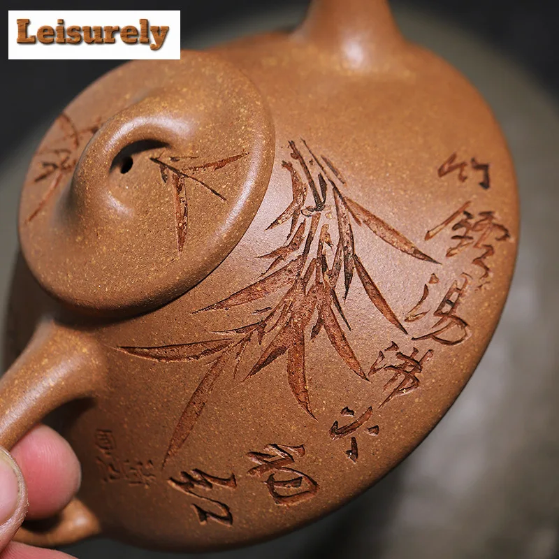 Classic Yixing Purple Clay Teapots Handmade Stone Scoop Pot Raw Ore Mud Kettle With Infuser Zisha Tea Set Tea Ceremony Ornaments