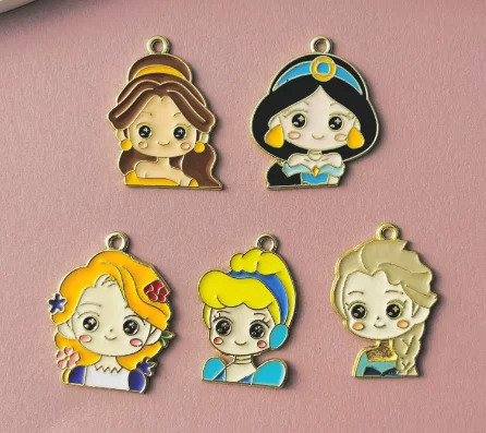 Set of 10 Colorful Cartoon Enamel Charms for Jewelry Making and DIY Projects