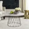 Roe Retro Mid-Century Lacquer Coffee Table White Vintage medieval lacquered coffee table white   modern Iron base geometry 1