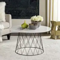Roe Retro Mid-Century Lacquer Coffee Table White Vintage medieval lacquered coffee table white   modern Iron base geometry 1
