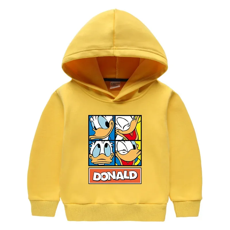 

Disney Mickey Mouse and Donald Duck Hooded Sweatshirt Autumn and Winter Children's Fleece Long-sleeved T-shirt