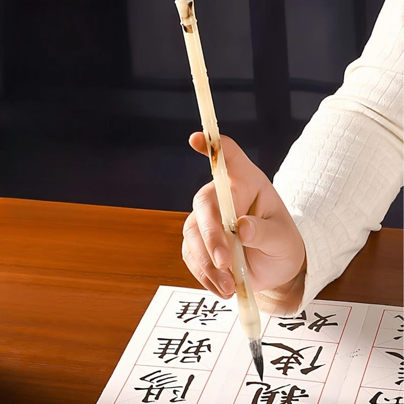 치우리 늑대 염소 혼합모 캘리그라피 붓 세트 초보자 성인용 일반 필체 소중간 글쓰기 붓