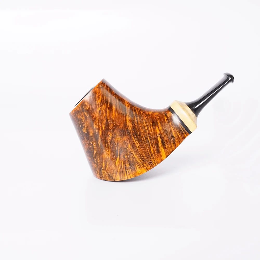 MUXIANG handmade tobacco pipes warm snuff pipe briar tobacco pipe boxwood decorative rings Cumberland pipe mouthpieces