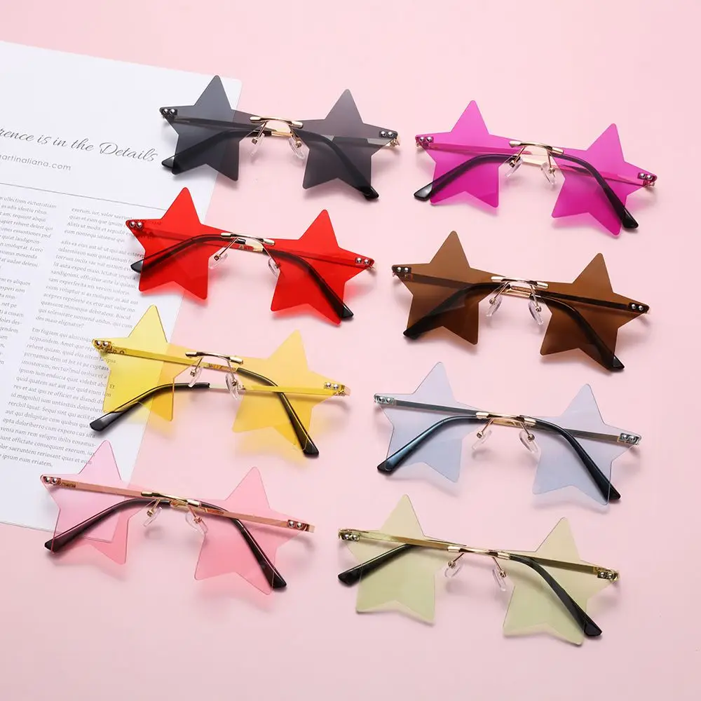 

Christmas Decoration Eyeglasses for Women & Men Star Shape Rimless Sunglasses Party Glasses Sun Glasses