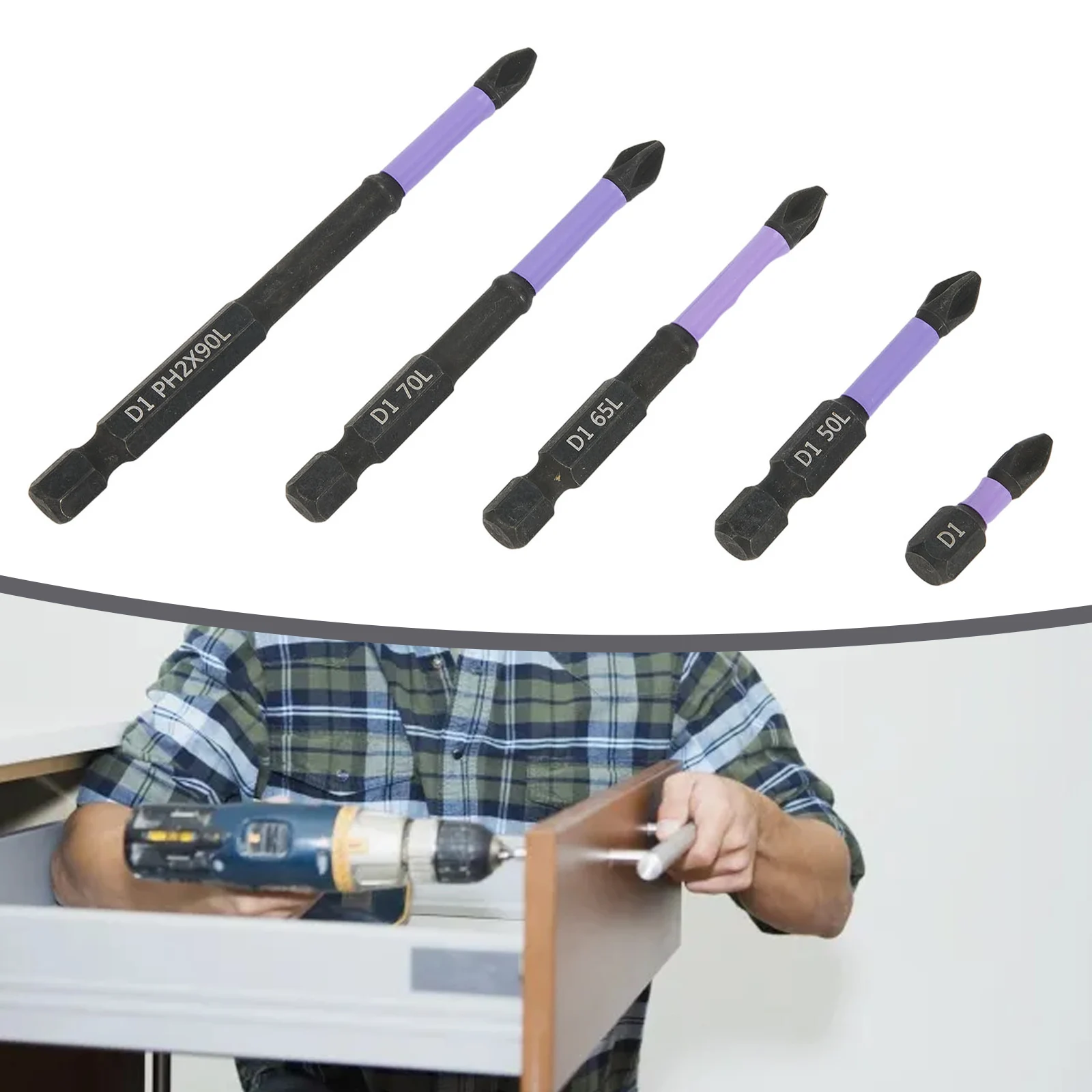 

Screwdriver Batch Head Equipment Impact Magnetic Non-slip Parts Replacement Spare Tool 25/50/65/70/90mm Durable