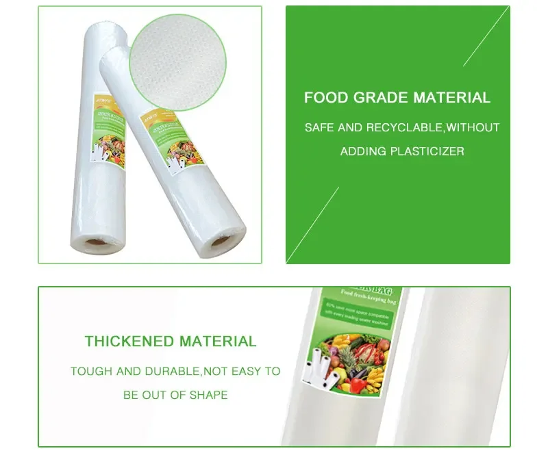 Description Picture 5 of itemATWFS Vacuum Packaging Rolls Vacuum Plastic Bag Storage Bags home Vacuum Sealer Food Saver 12+17+20+25+28cm*500cm 5 Rolls/Lot