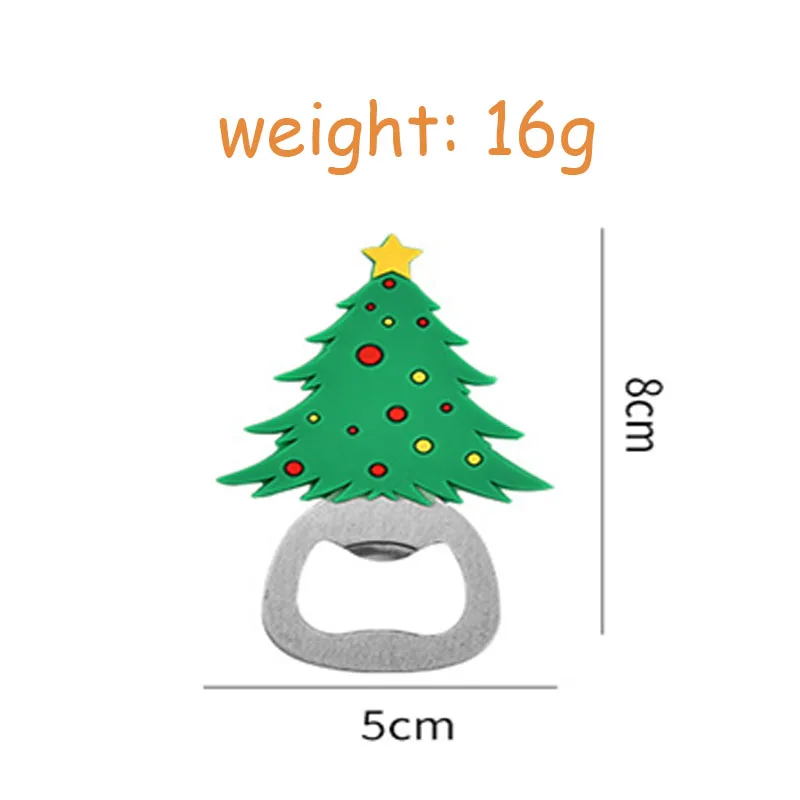 Christmas Beer Opener Santa Snowman Bottle Openers Silicone Stainless Steel Bottle Opening for 2025 Navidad Party Decor Supplies