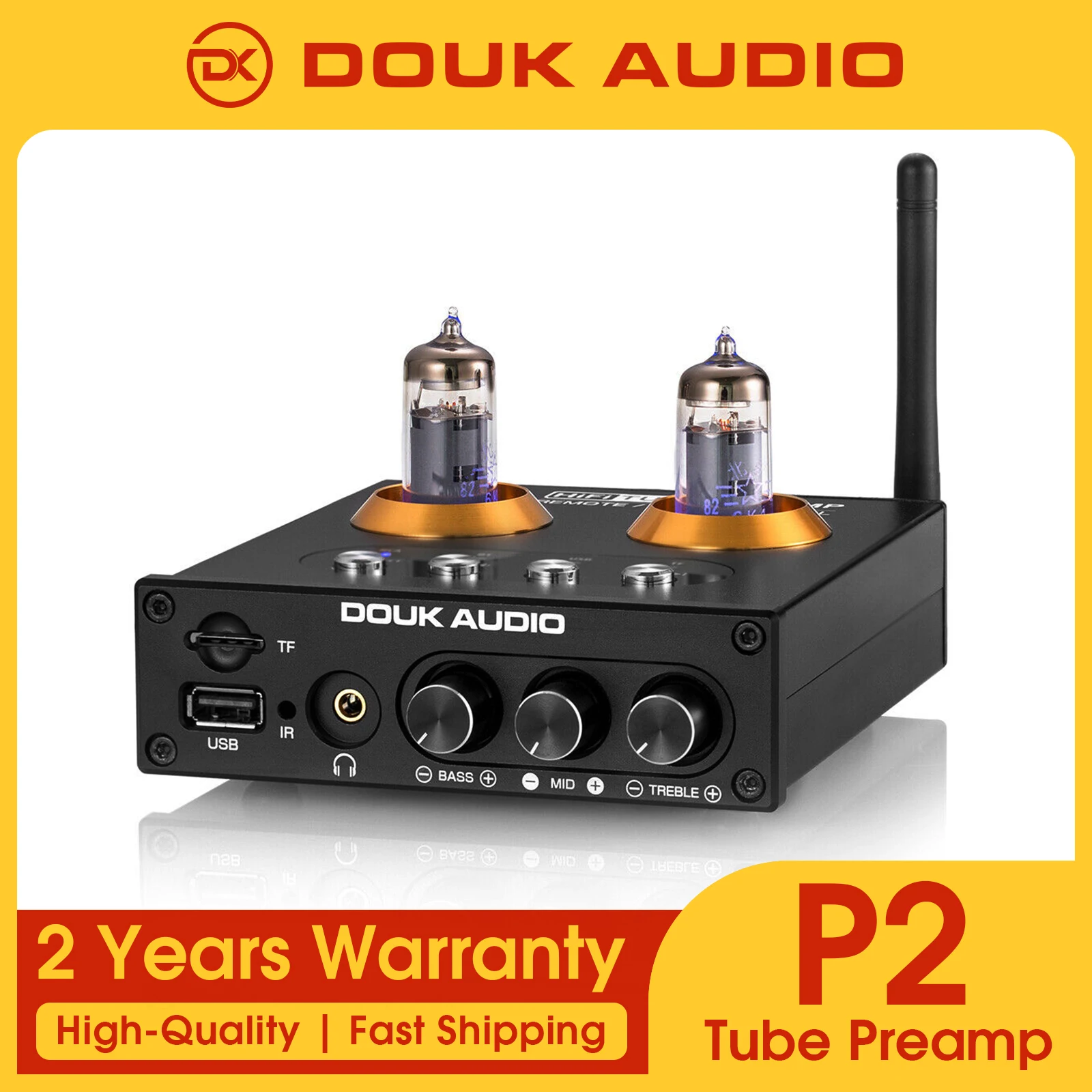 Douk Audio Mini Bluetooth 5.0 Vacuum Tube Preamp HiFi Stereo Audio