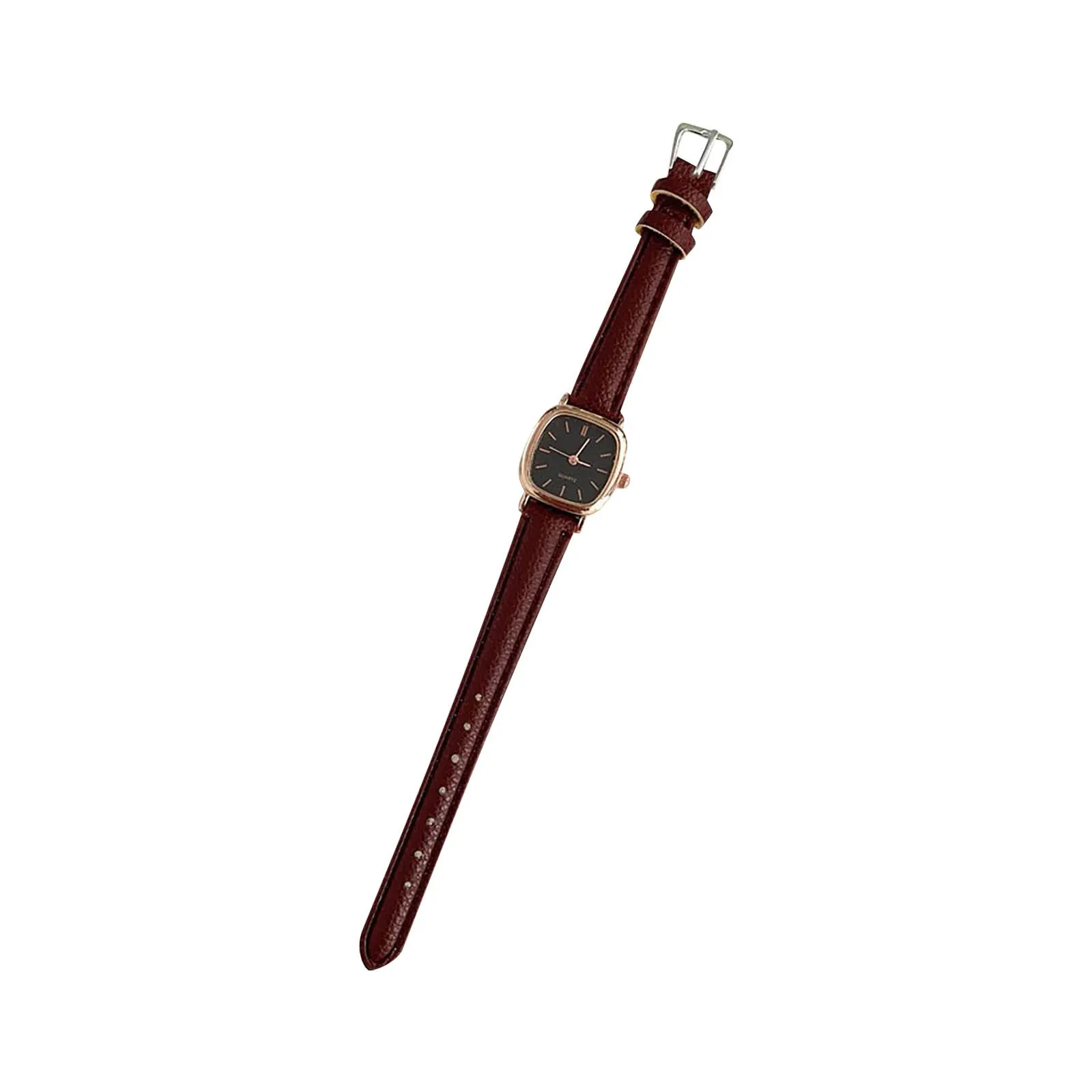 ساعة كوارتز تناظرية بسوار جلدي للنساء ، أنيقة ، مز...