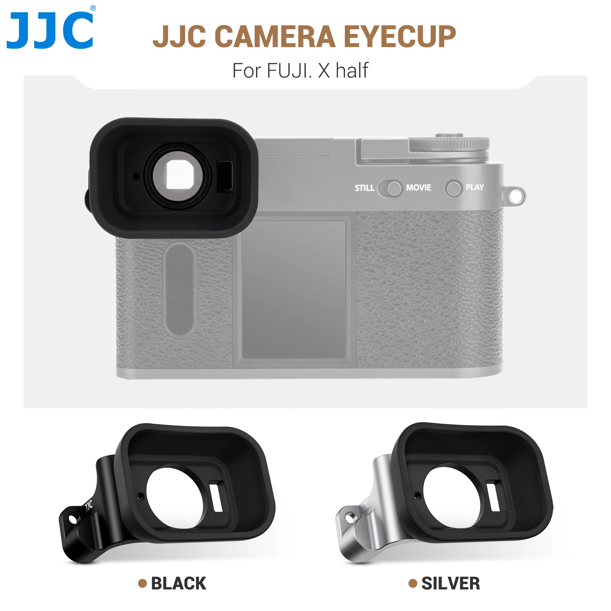 Fuji Fujifilm X 하프 카메라 아이피스 아이컵 뷰파인더 안경 사용자를위한 JJC 소프트 실리콘 확장 확대 뷰 파인더 아이 컵