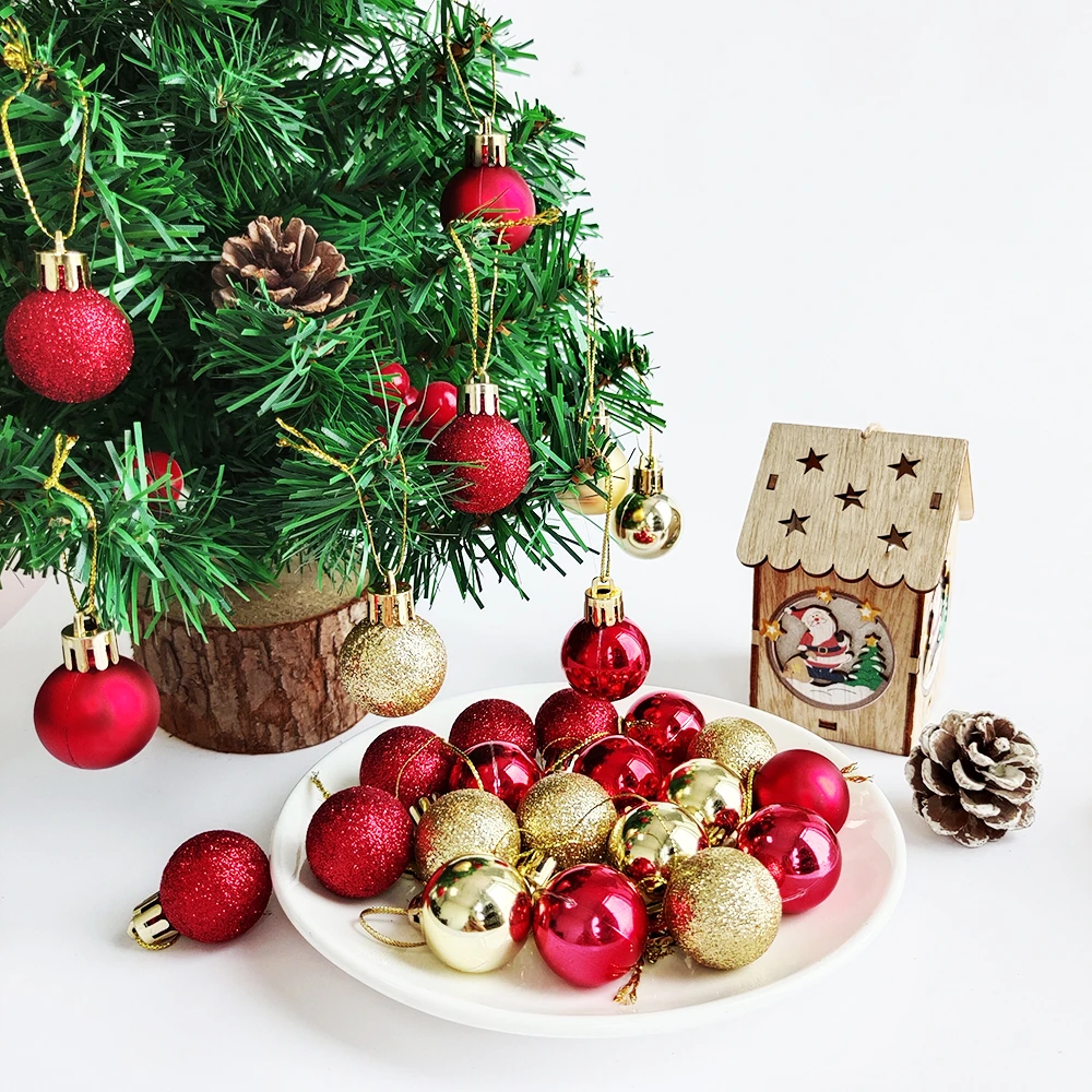3 Cm 24 Pçs/set de Bolas de Natal, Decoração Da Árvore de Natal Bolas, Bolas  Vermelhas, Pendurado Árvore Pingentes, Enfeites de Decoração Para Casa|Bolas  de Natal| - AliExpress
