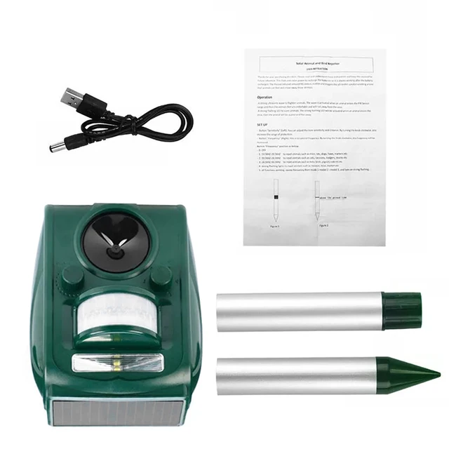 Kerti Napenergia -Hajtású Ultrahangos Kültéri Állatok Visszaszorító Mozgás Piros Érzékelő Flash Light Kutya Macska Mosómedve Nyúl Diszpeller - Image 5