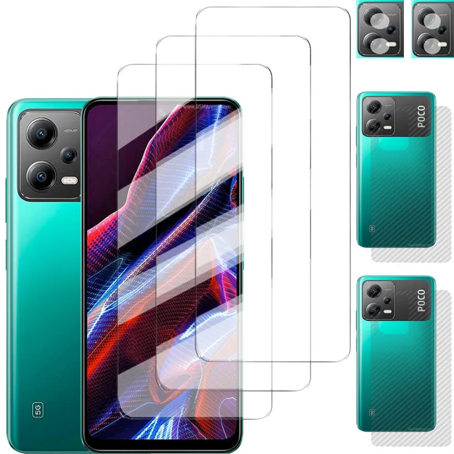 Vetro Per Poco F5 Pro 5G Vetro Temperato Poco F 5 Accessori Poco F5 Fotocamera Pocco X5 5G Protezione Dello Schermo Poko X5 Pro Pellicola Posteriore P