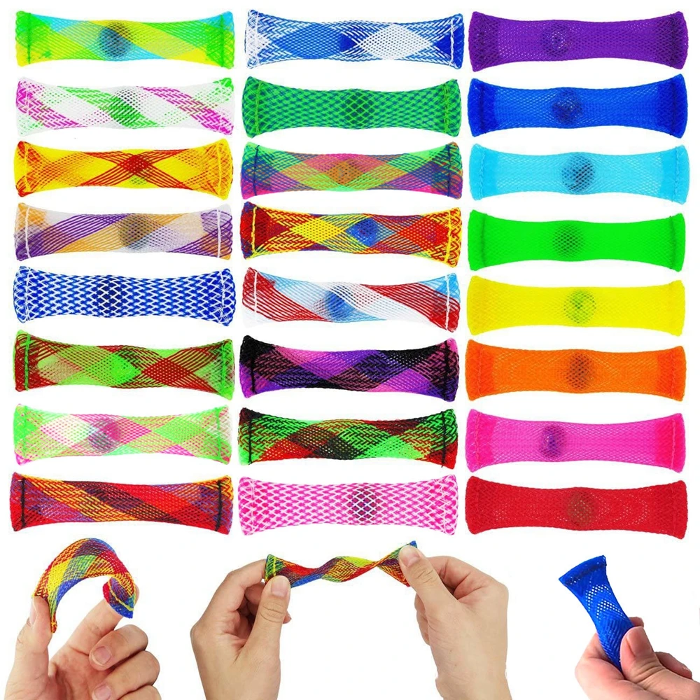 100 Pack Marble Mesh Fidget Toys - Sensory Stress Relief For ADHD, Autism, Anxiety - Mixed Colors