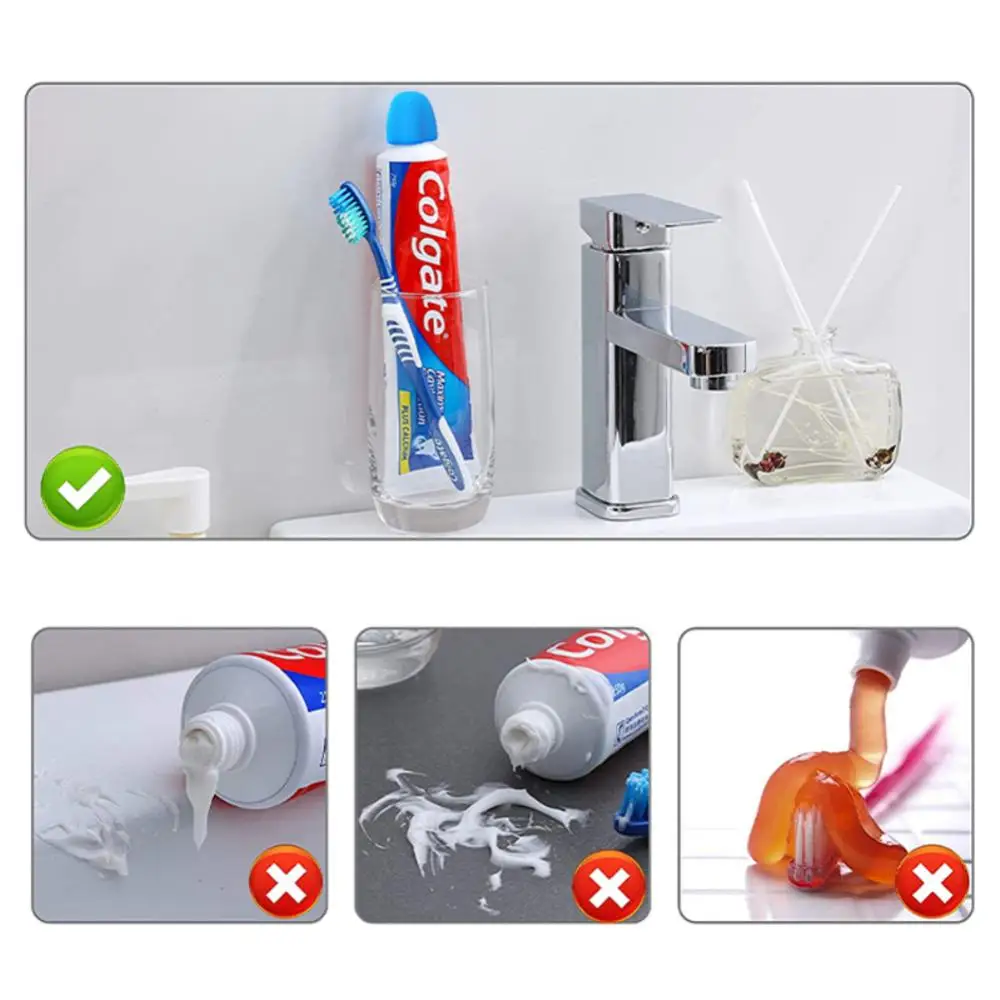 Toothpaste Dispenser Caps, Squeezing Device, Toothpaste Cap, Toothpaste Pump, Self-Closing 4