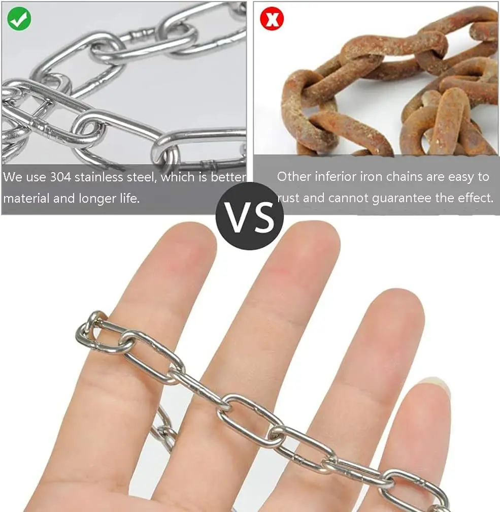 304 Stainless Steel Chain Stainless Steel Small Chain Link – 16.4 Ft Light Duty Utility Chain For Hanging, Camping, Pets & DIY Unicorn Stainless Steel Chain - View #10