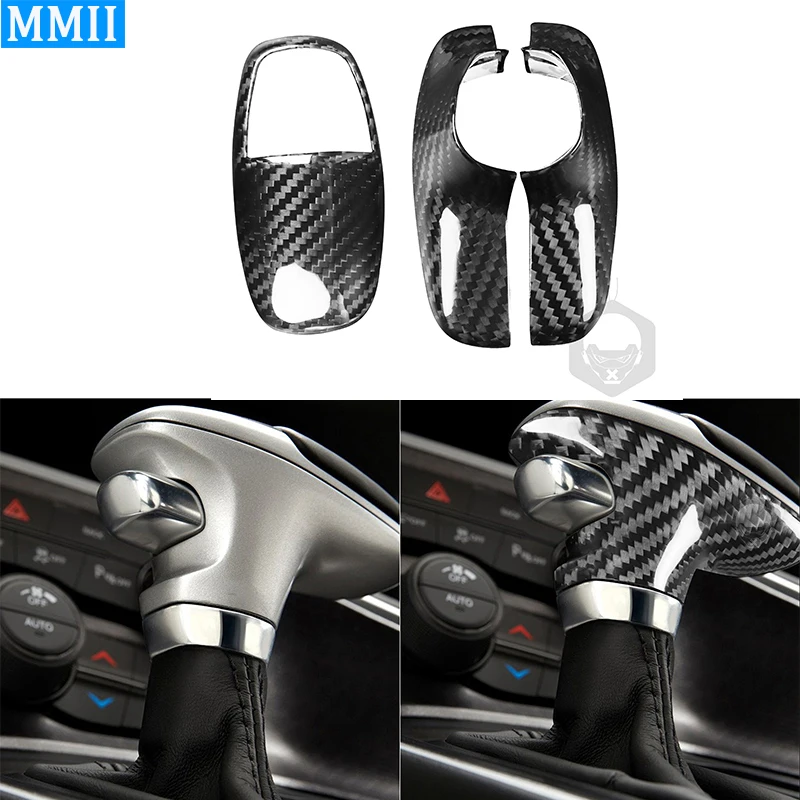 

For Dodge Challenger Cargador 2015-2019 Carbon Fiber Car Gear Shift Knob Central Control Styling Interior Decoration Sticker