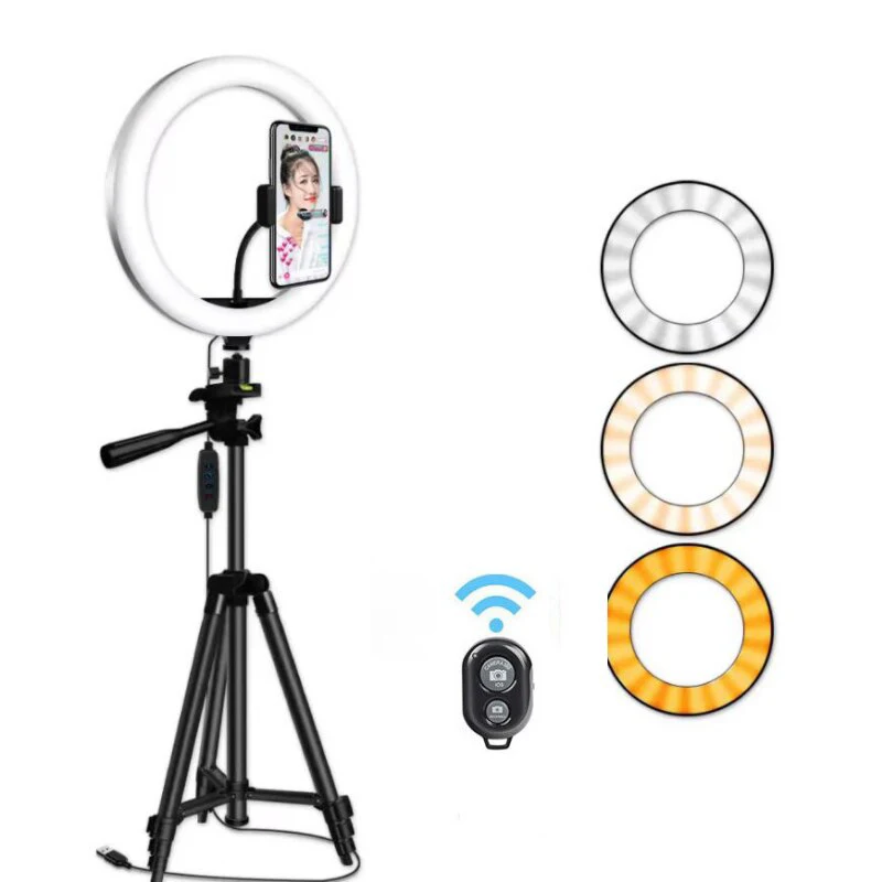 

USB Charger Led Tripod Stand Self Shooting Ring Light Mobile Lens Remote Control Light Photography Light