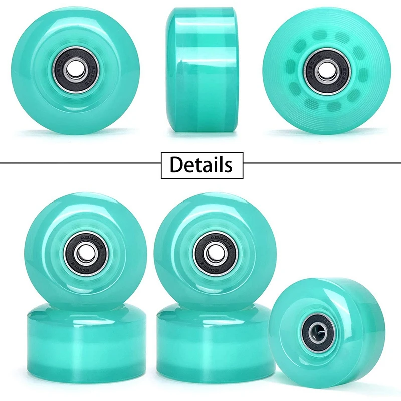 8Pcs 58Mmx32mm,82A Outdoor/Indoor Quad Roller Skate Wheels,PU Wheels Replacements Double-Row Roller Skating Accessories