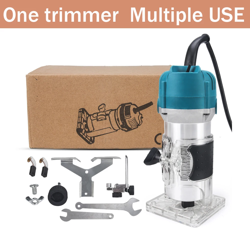 800w Wood Trimming Machine 30000rpm Trimmer Router 220V Wood Milling Slotting Trimmer Machine Hand Carving Router