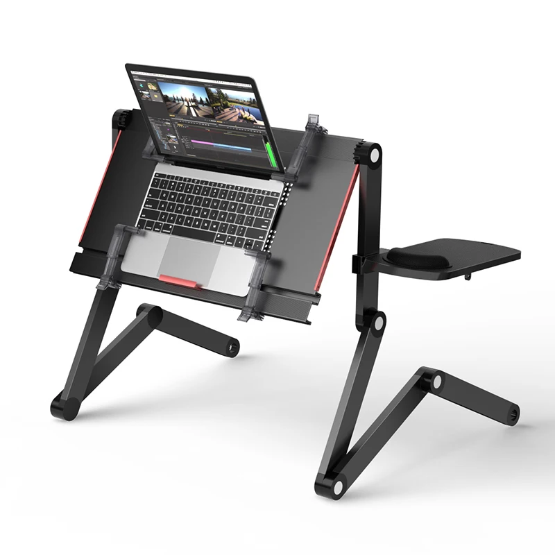 Laptop Bed Desk Foldable Notebook Stand For Lying Down Computer Table Adjustable Office Workstation Reading Holder Bedroom