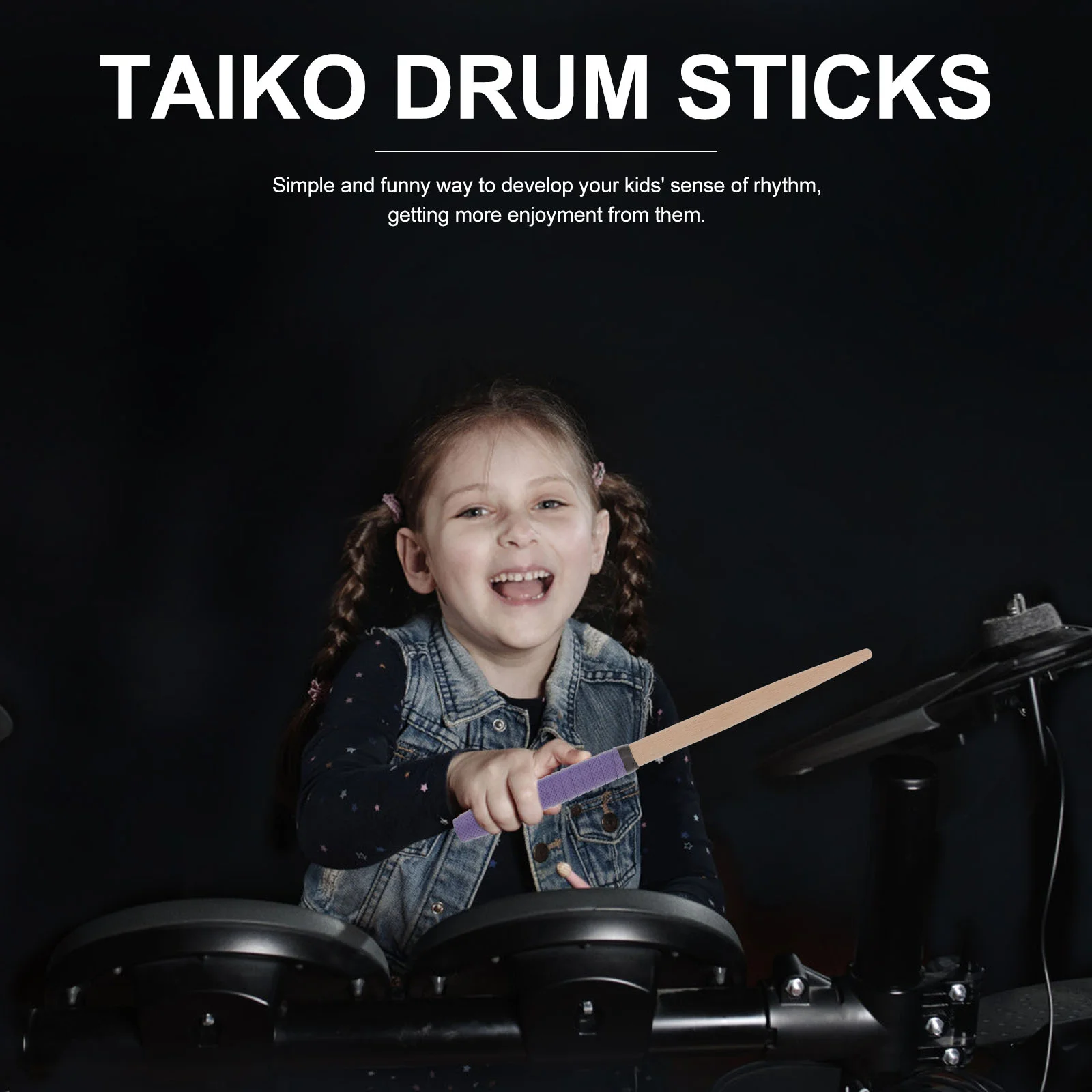 Pair of Drum Sticks Wood Tip Drumsticks Maibachi Drumsticks Taiko Drum Master Sticks for Kids and Beginners