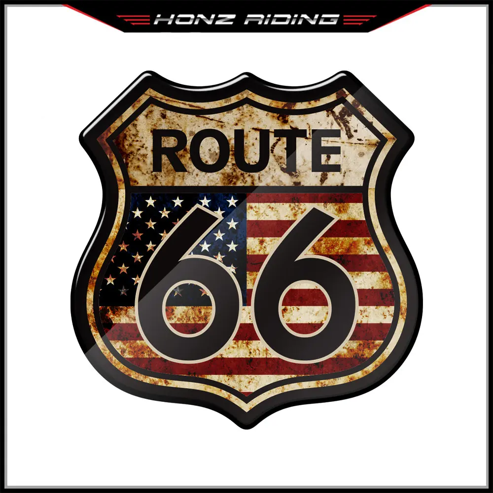 3D Motorcycle Sticker America US The Historic Route 66 Stickers Fit for Harley Touring Electra Glide Ultra Road King