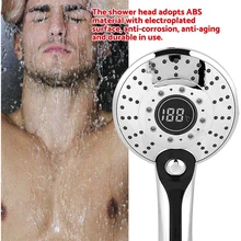 

Digital Display Handheld Shower Head With 3-Color Temperature Control Led Light 3 Spraying Mode Bathroom Intelligent Shower Head