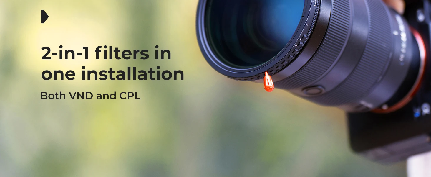 Description Picture 3 of itemK&F Concept 2in1 Variable ND2-ND32 Filter+CPL Circular Polarizing Filter 37-82mm Neutral Density Camera Lens Filter