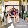 Heavy Duty 660 LBS Wooden Swing Frame with Extra Bottom Connection Board, Upgraded A-Frame Porch Swing Bench Stand 5