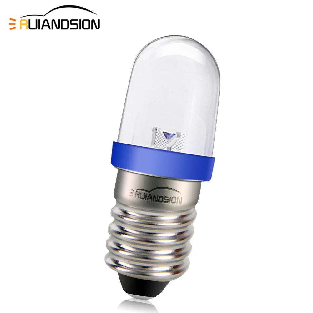 RUIANDSION E10 AC 220V Blue LED Bulb Warning Lights Mechanical Indicator Decorative Mini Work Lamps Outdoor lamp led lights led bulbs