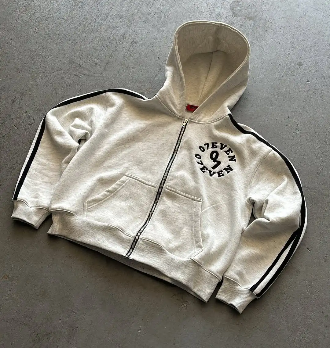 archive チャック付き スウェットシャツ　テック y2k New embroidered retro pattern zipper hoodie Y2K men clothing