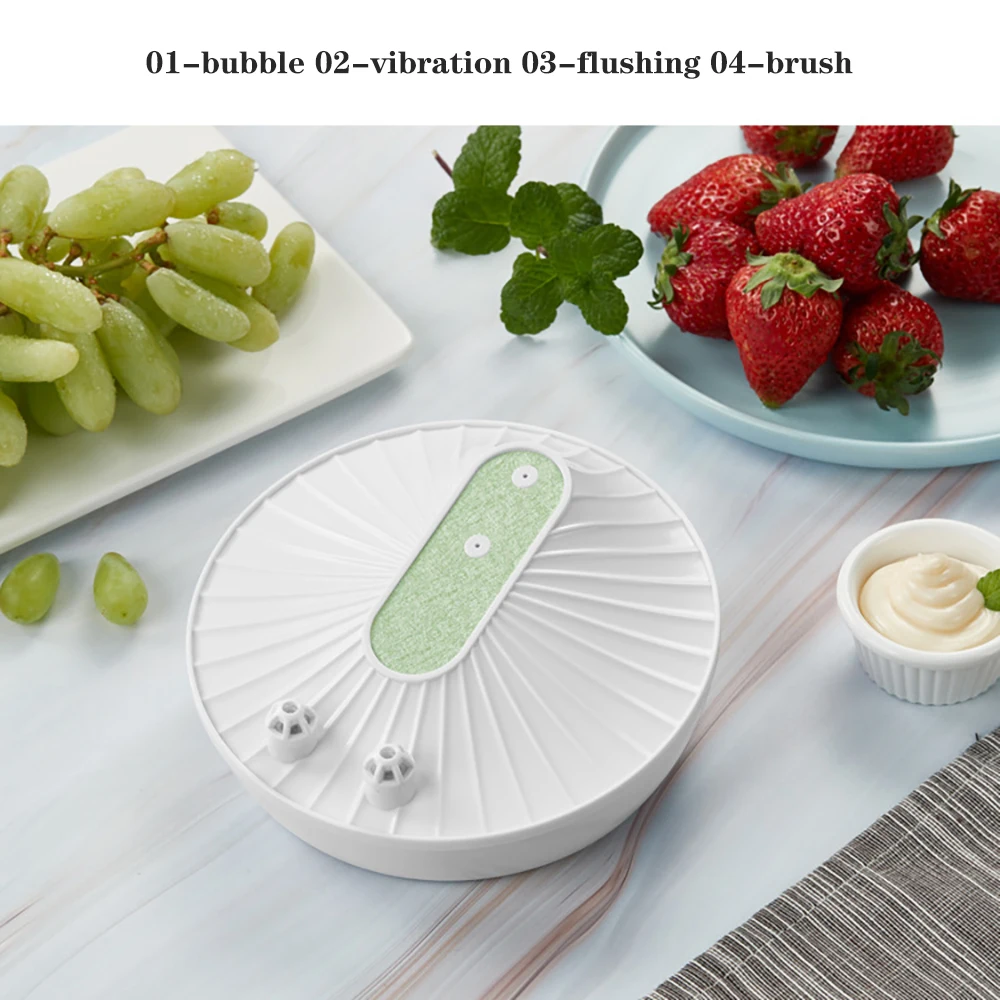 

Kitchen Mini USB Rechargeable Ultrasonic Dishwasher 12W Household Portable Small Fruit Cleaner High Pressure Wave Dishwasher