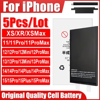 5 pz/lotto Batteria No Flex Per iPhone 13 14 15 11 12 Pro Max X XS XR 12 Mini Batteria Del Telefono Sostituire Necessità di Saldatura BMS Bordo