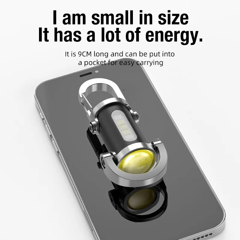 Rechargeable Keychain Flashlight 800LM 3