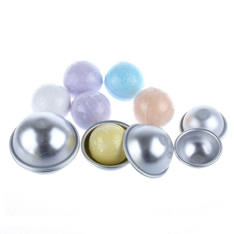 

2Pcs Bath Bomb Mold Aluminum Alloy Ball Sphere Packaging DIY Bathing Tools Baking Cake Pastry Dessert Moulds Kitchen Accessories