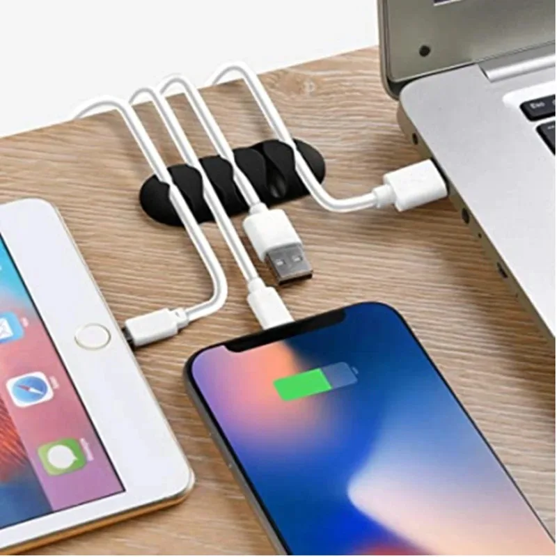 Adhesive Cable Clips Silicone Cable Organizer Desktop Wall Charging Cord Earphone Line Mous Management USB Data Cable Holders