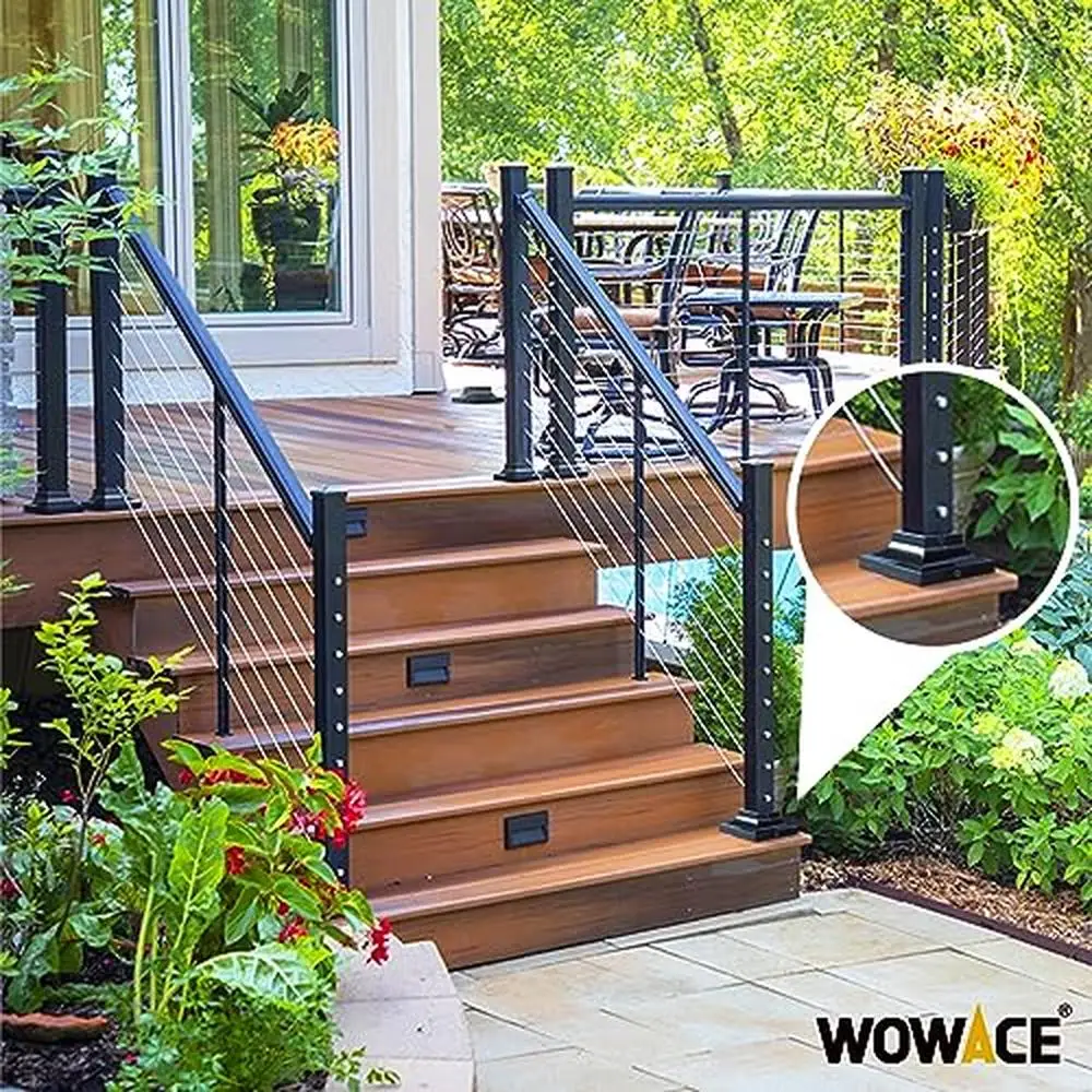 Aluminum Alloy Post Base Cover 1.5"x1.5" 4.5"x4.5" Handrail Stair Railing Skirt 4pack Black Waterproof UV Resistant Easy